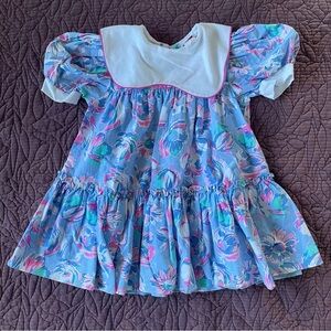 Vintage cottagecore floral flowy girls dress